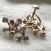 1950s Vintage Earrings Blue AB Rhinestone Branch Style Screw Back