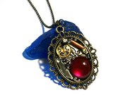 Steampunk watch part filigree necklace