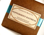 Peppermint Oatmeal Handmade Soap - Cold Process Soap - All Natural Soap