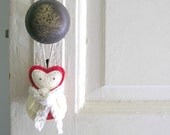Ruby Felt Owl Ornament with Winter Scarf Christmas Ornament Door Hanger by OrdinaryMommy on Etsy