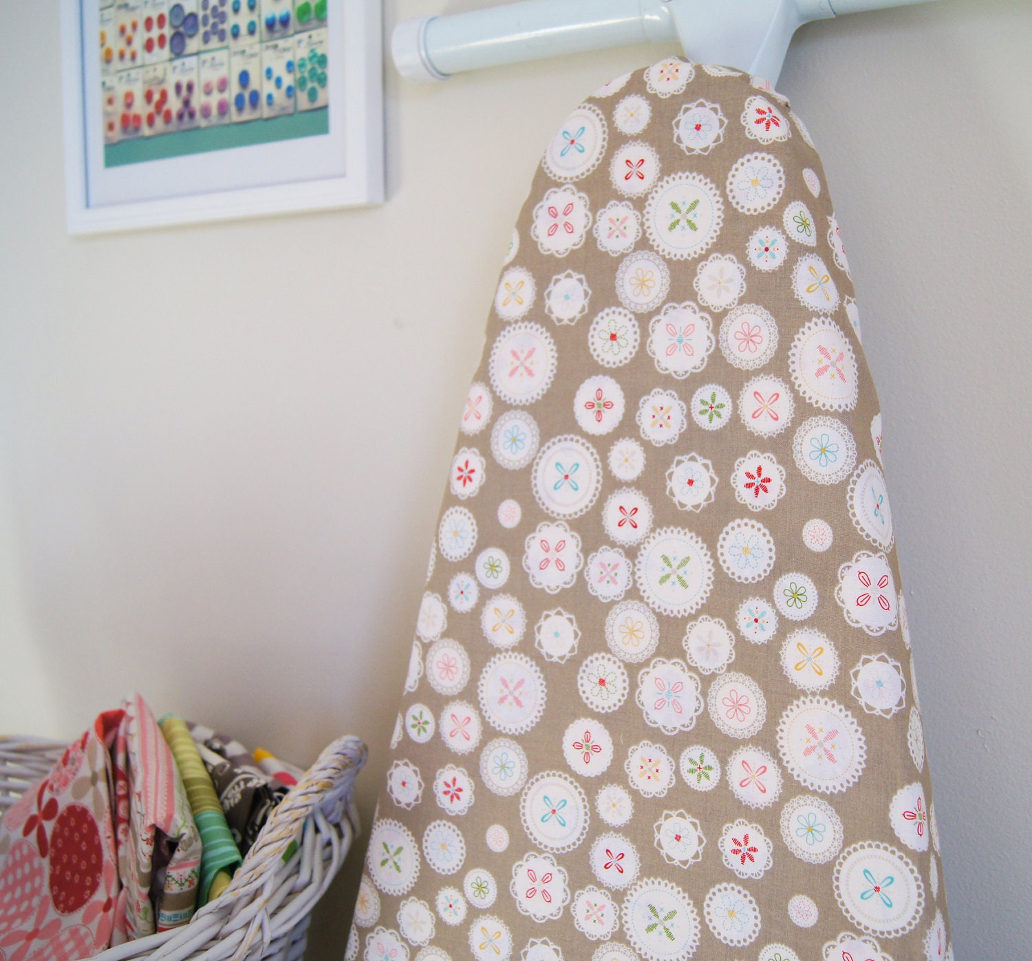 Ironing Board Cover - Polka Dot Doily in Gray