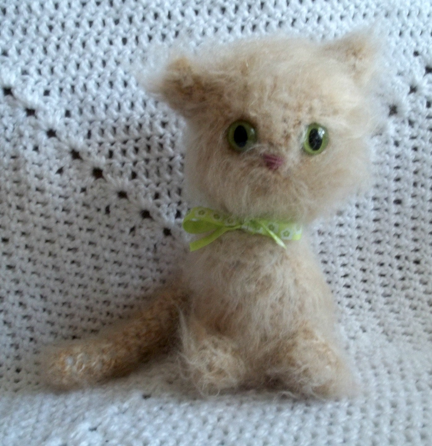 Crochet Amigurumi Cat - Beige Tabby Cat