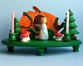 Wooden Cake Topper - Cinderella Doll and Her Carriage / Waldorf Birthday Party - Baby Shower