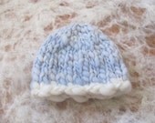Off White Brim Watercolor Blue Beanie Hat Baby Boy Photographers Prop