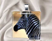 Zebra Glass Tile Pendant