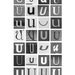 Typography letter U poster in black and white (11x17)