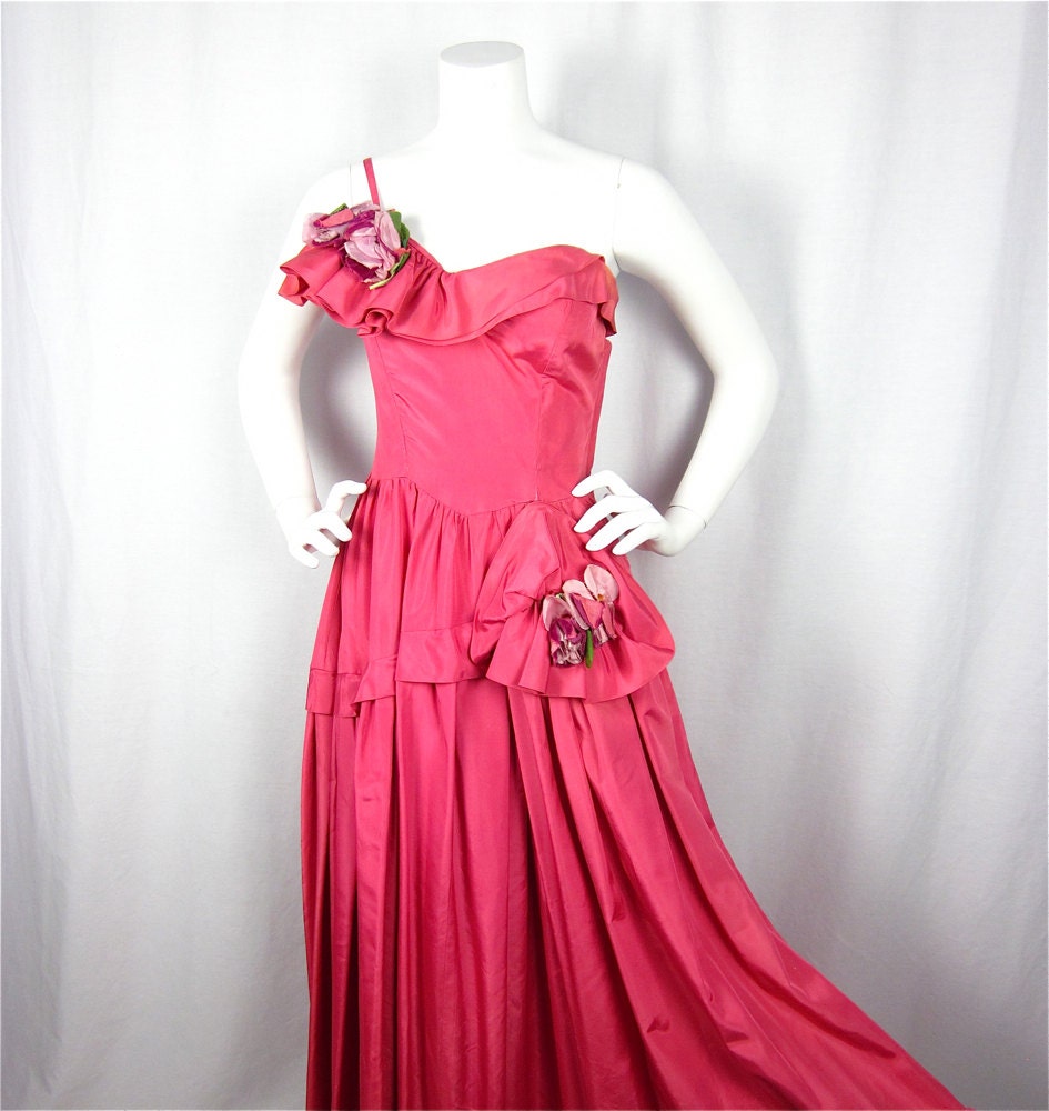 25% Off Storewide Sale // Vintage 1930s Raspberry Dreams Satin Gown, Sz S, M