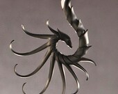 Small Black Earrings with Soft Spikes