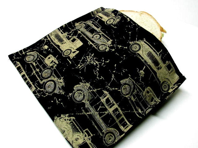 Reusable Sandwich Bag, Antique Automobiles,  Eco Friendly Lunch Bag, Snack Bag, Men, Cars Ready to Ship