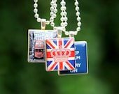 PICK 3 Scrabble Tile Pendant Necklaces / London Calling