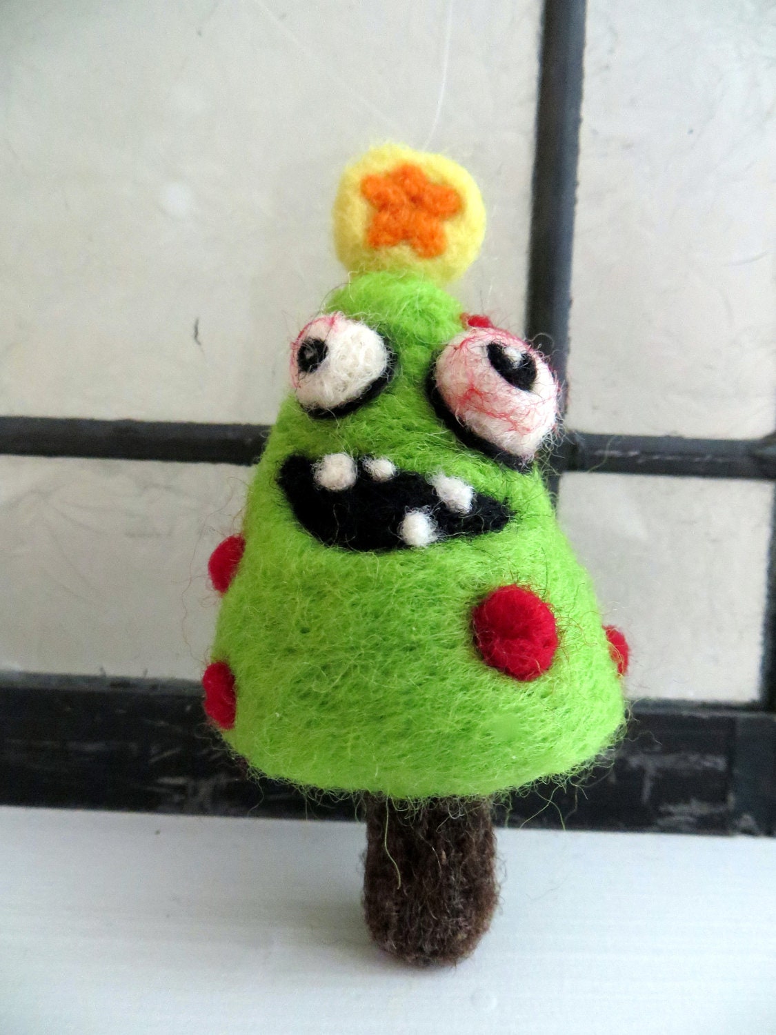 Zombie Christmas Tree - Needle Felted Ornament - Made to Order