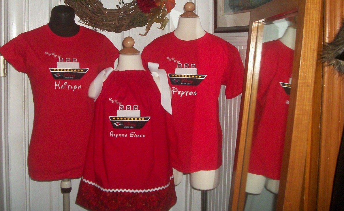 Red Youth Disney Cruise Line tshirt