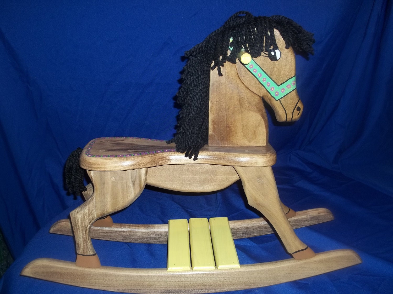 New Girls Stained Wooden  Rocking Horse