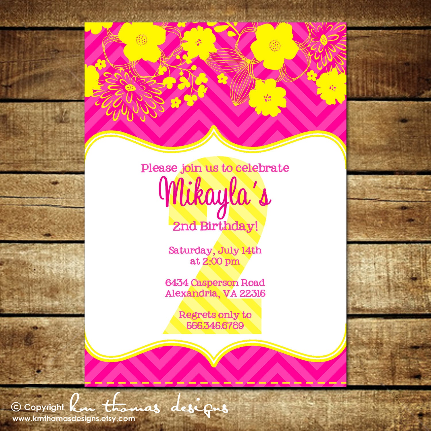 BRIGHT FLORAL...Custom Printable Birthday Invitations...by KM Thomas Designs Il_570xn