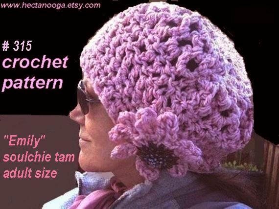 Crochet Pattern, hat, Slouchie Tam num 315. Adult size, womens hat,  Permission to sell your finished hats