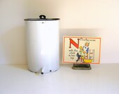 Antique Porcelain Irrigator / Medical Supply / White Enamel