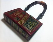 Crime and Punishment Book Purse or Book Purse Clutch - Leather bound Recycled Book