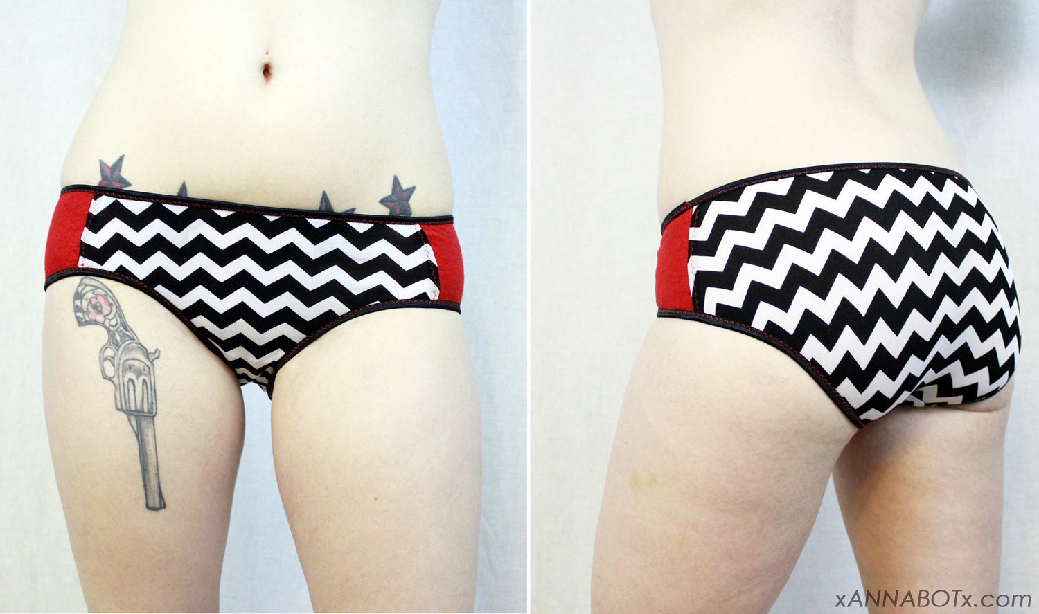 Red Room Black Lodge Low Rise Panties Knickers Briefs Underwear - Twin Peaks Chevron Stripe