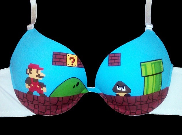 Handpainted Super Mario Bros. Bra