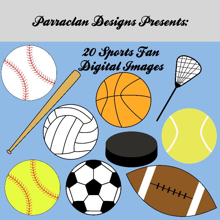 INSTANT DOWNLOAD - Sports Clip Art, Commercial and Personal Use