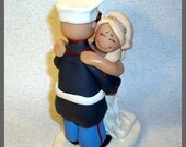 Just Married Marine Wedding Cake Topper - Figurine