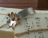 Hammered Bloom Copper And Aluminum Mixed Metals Cuff Bracelet by MyBella
