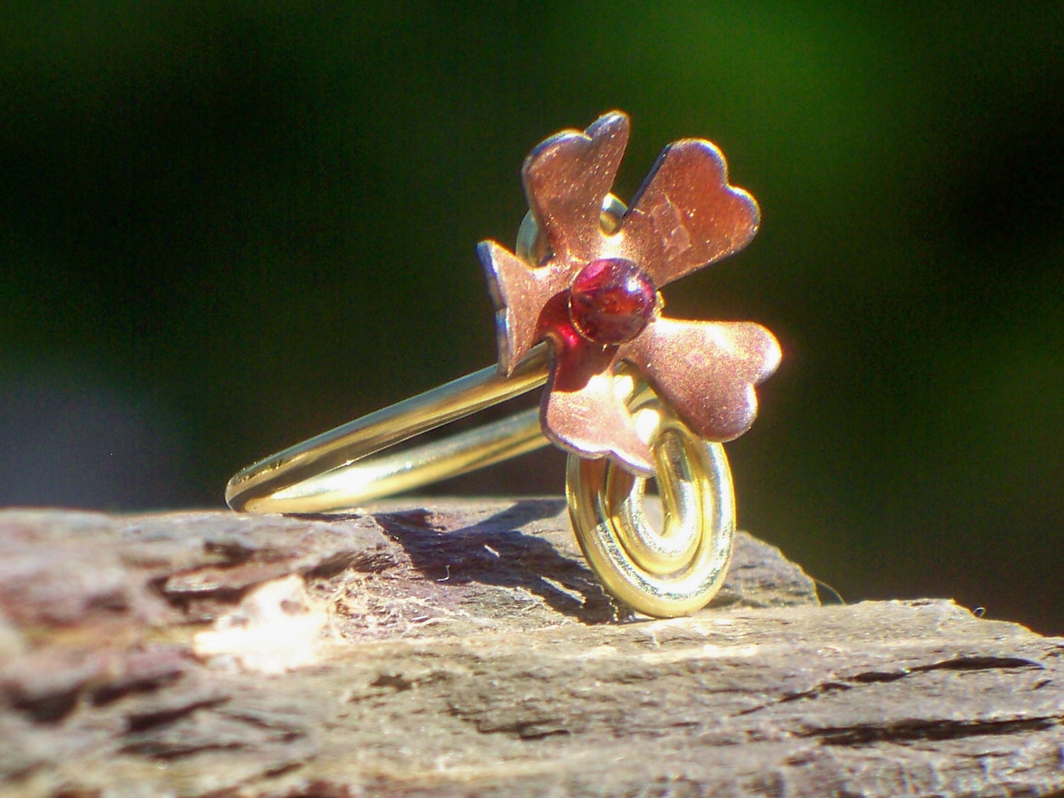 Copper Flower Toe Ring