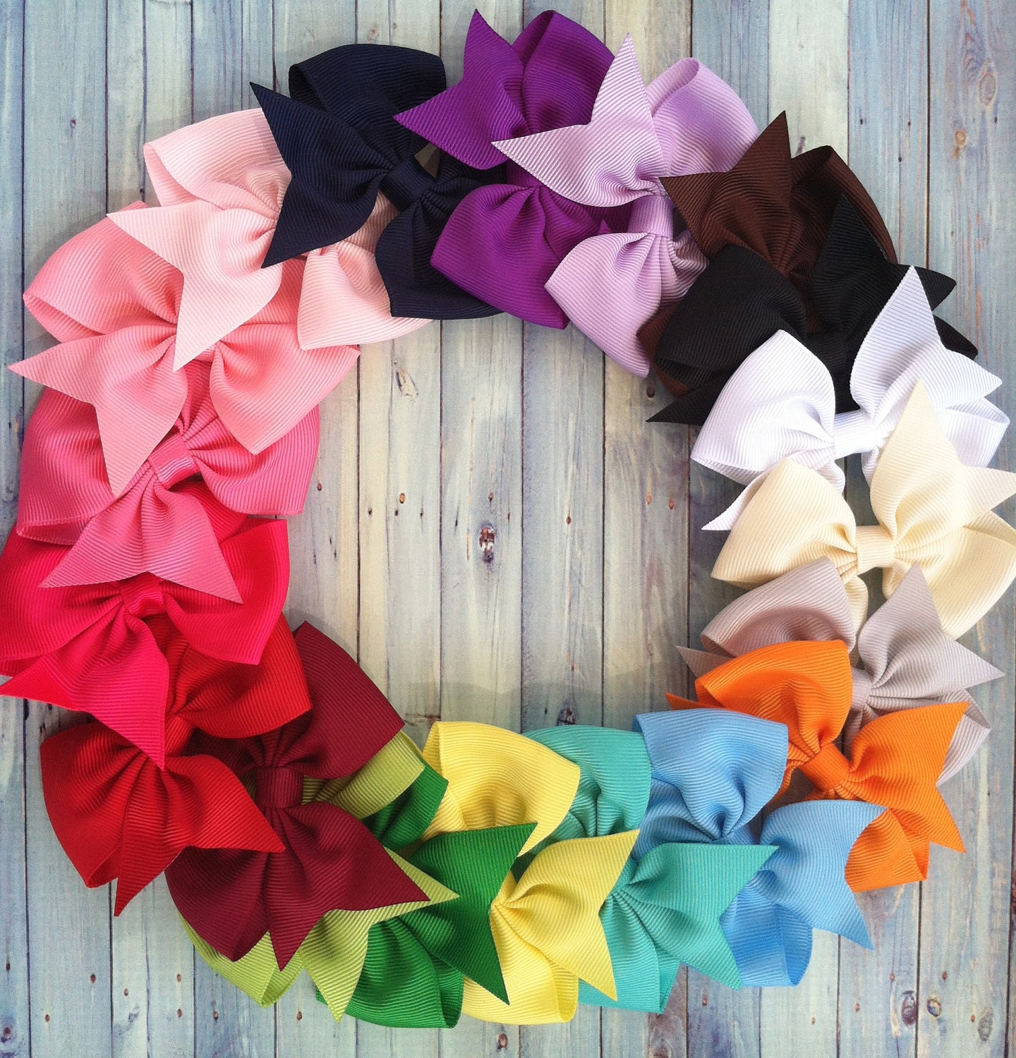 5  hair bows / 1.00 each / infant toddler/ favors/ birthdays/ starter set