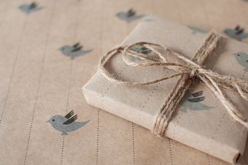 3 Sheets Blue Bird - Wrapping Paper