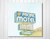 BOGO SALE-California Photo, Los Angeles, fpoe, Travel Photography, Motel, Wall Decor, Soft Colours, Summer -Pacific Motel