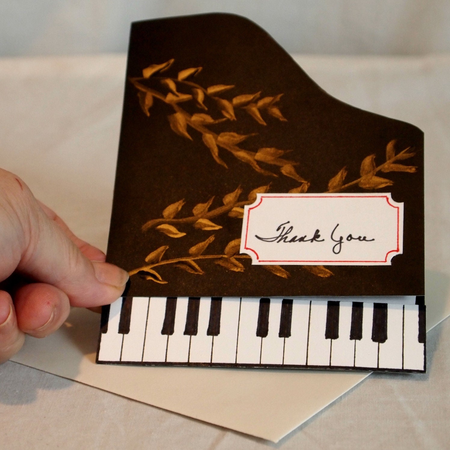 Handmade "Piano" Thank You Card
