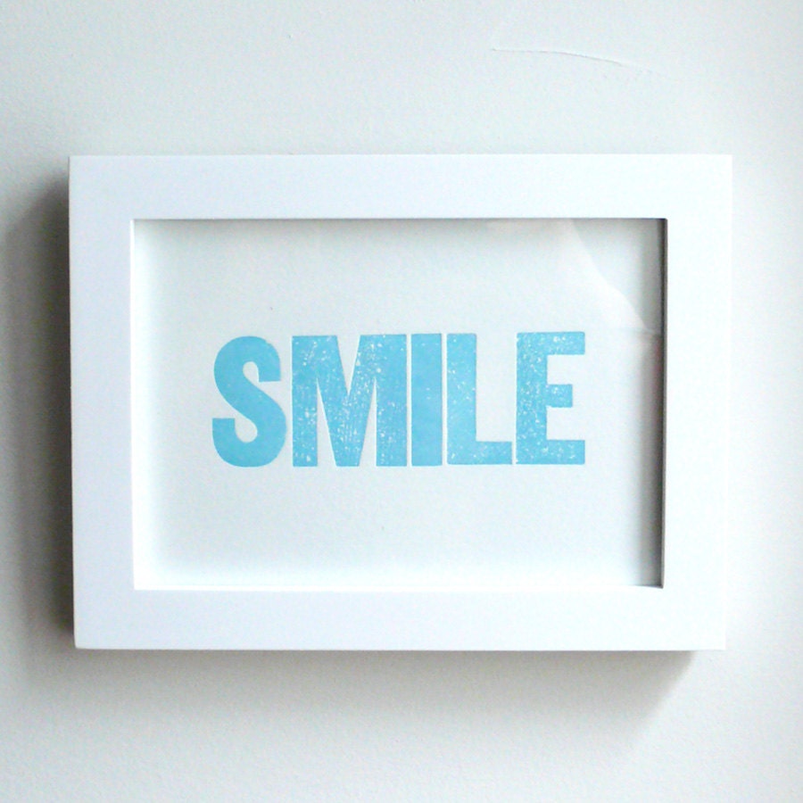 SMILE mini print 5x7 (blue)