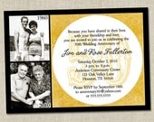 50th anniversary invitation - Golden gold anniversary wedding party invite (Printable Digital File)