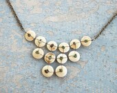 Tribal Breastplate Necklace - Small Turquoise and Woven Bone Breastplate - Modern Pocahontas Collection
