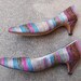 vintage 80s High Heels - Striped Shoes - Rainbow Stripe Pumps Sz 11