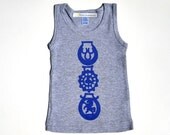 horse brass tank top - baby/toddler - heather grey/ultramarine - summer vest - SALE