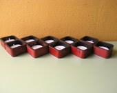 Red Tea Light Candle Holder, Industrial Decor, Romantic Mood Lighting