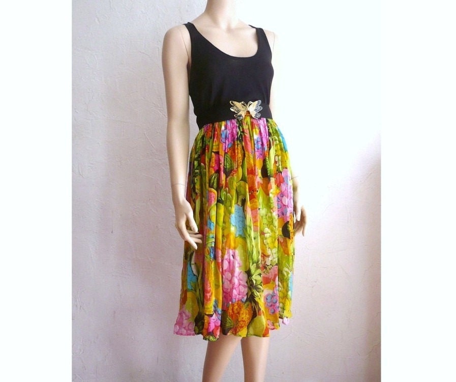 PRINTEMP French Vintage Cotton Gauze Floral Print Skirt