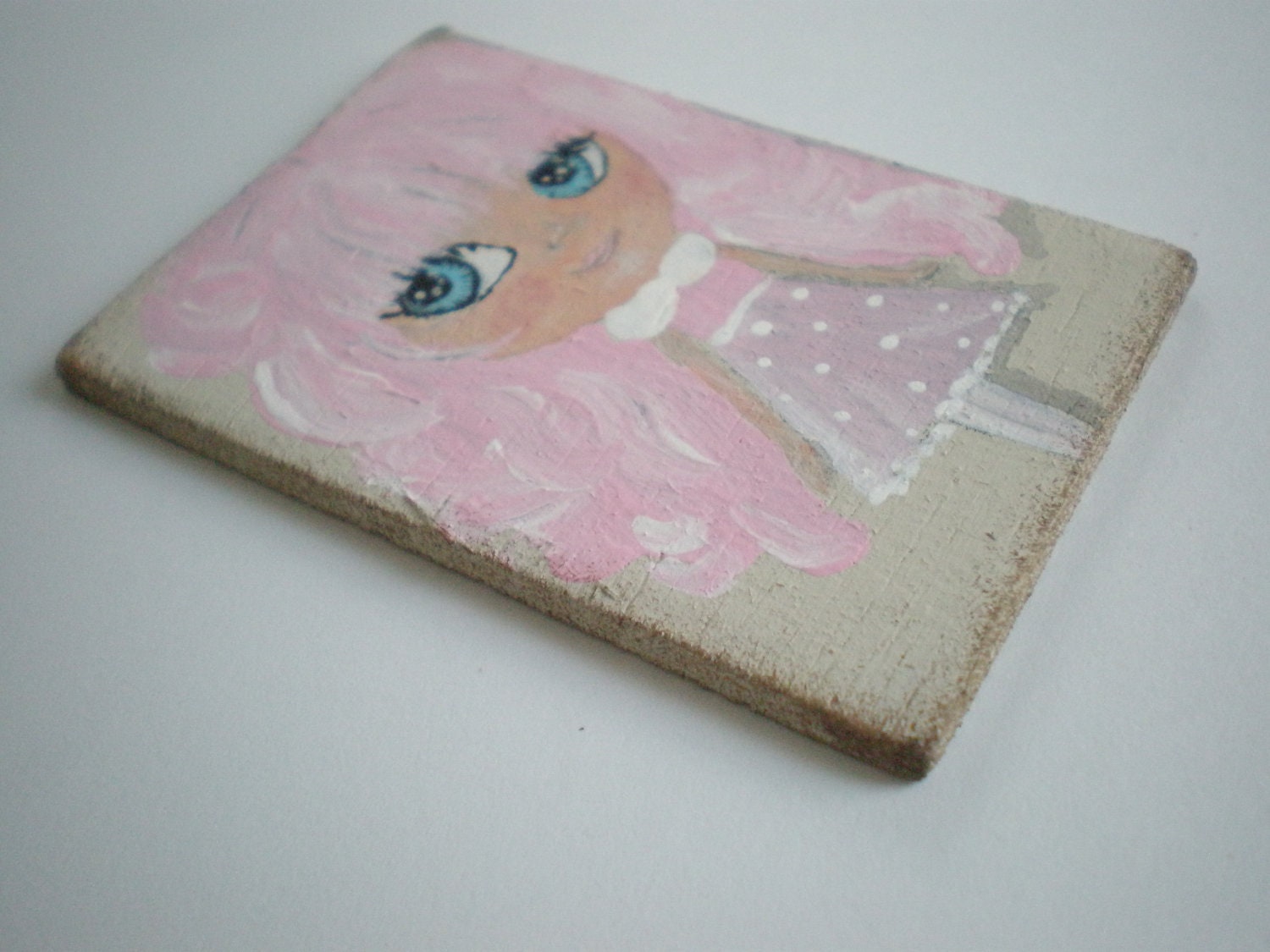 Hand Painted Doll Portrait Dollhouse Miniature Painting