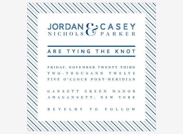 The Hamptons : Letterpress Wedding Invitation Suite - Private Label Semi-Custom