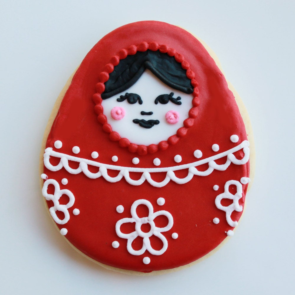 Nesting Doll Cookie Favors - Half Dozen (Vanilla) - MADE TO ORDER