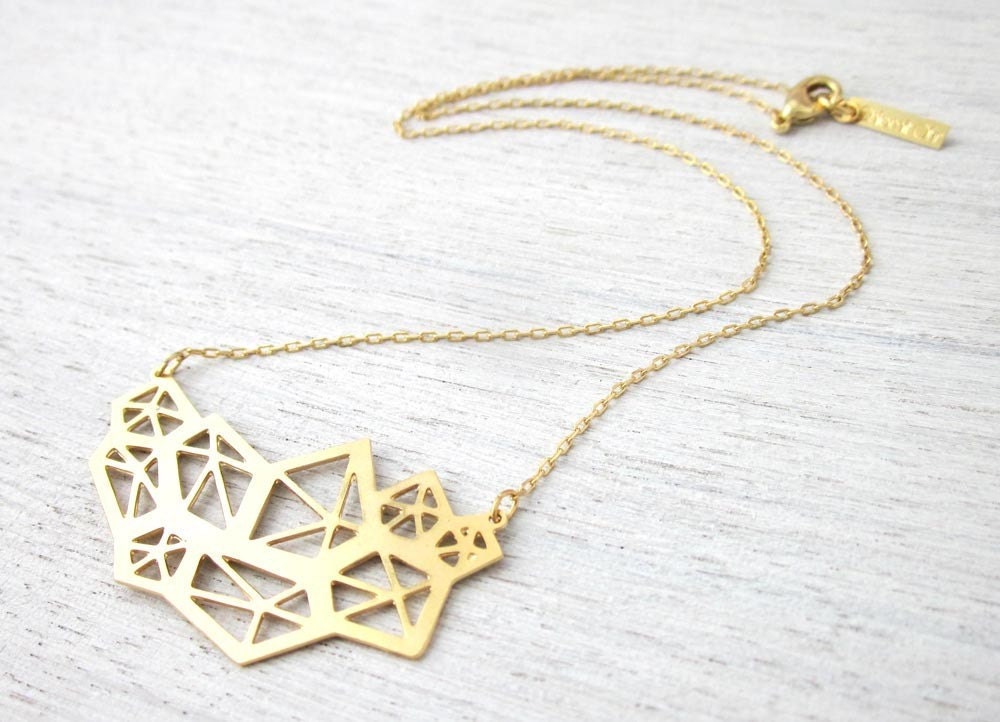 Small Pentagon Necklace in Gold