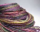 Technicolor, Hand Dyed, Handspun, Navajo Plied, Romney, Bamboo and Mulberry Silk, Over 215 Yards