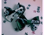 I Love Skulls Fabric Hair Bow Set