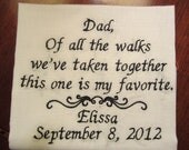 Father of the Bride Personalized Embroidered Handkerchief
