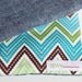 Organic Nap Mat CHEVRON - Eco-Friendly Preschool Napmat in Teal Blue Green Brown Geometric for Modern Kids - School Bedding
