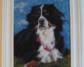 10 x 12" Custom Needle Felted Pet Portrait to Frame