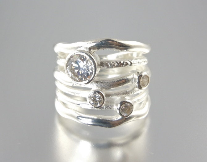 Brilliant Wave Stacked Ring