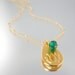 Gold Lotus Flower Raindrop Necklace with Birthstone