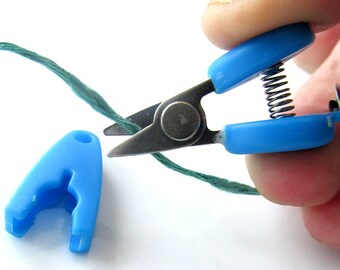 Aqua Blue Mini Snips - Small Scissors with Lanyard and Ball Chain Keyring